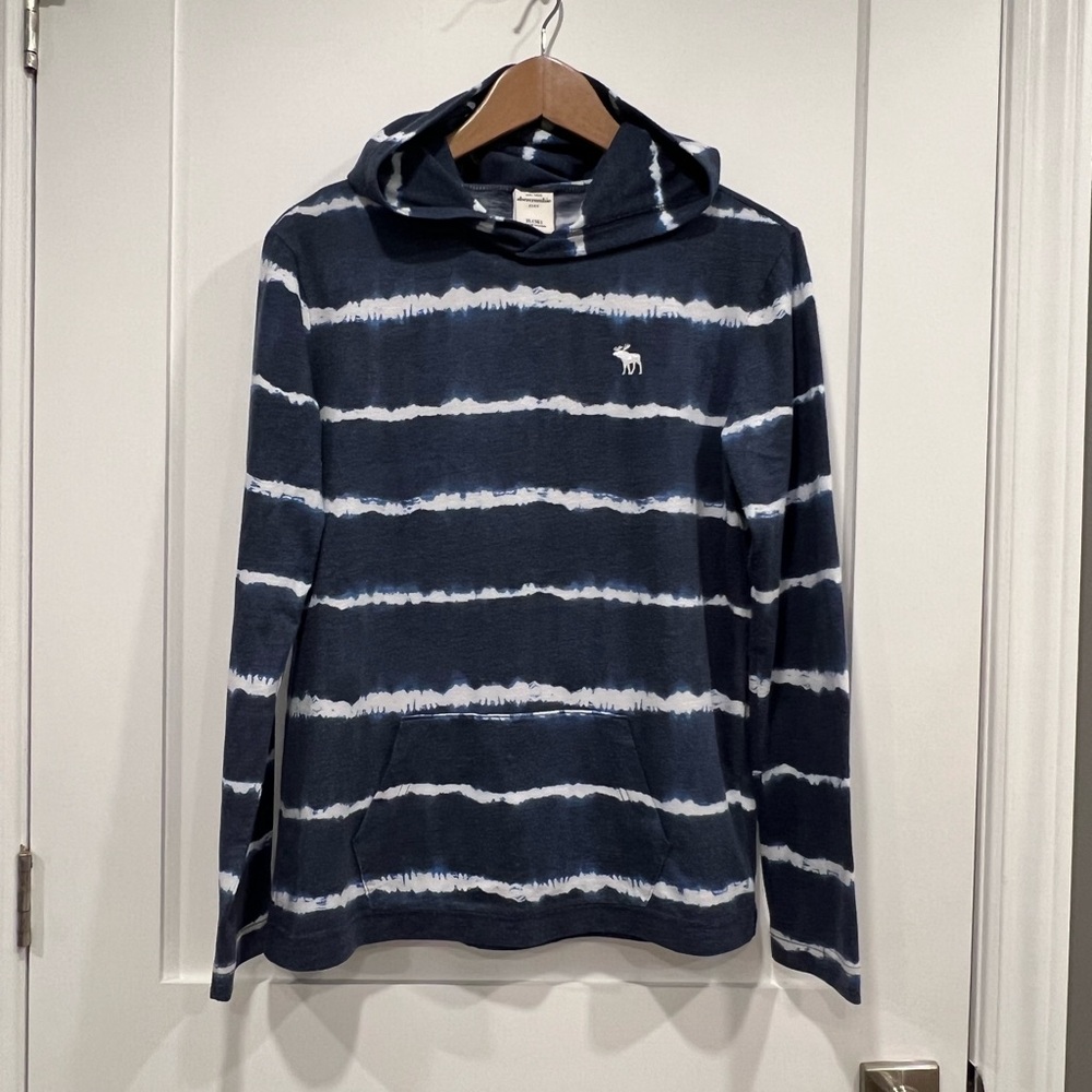 Abercrombie Kids Navy and White Striped Hoodie